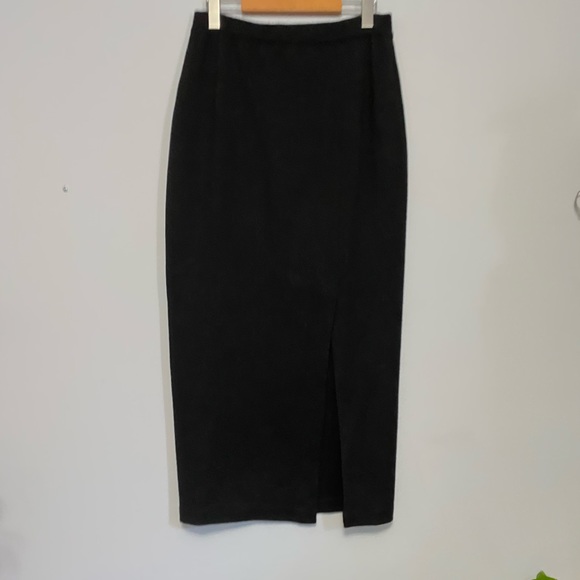 Vintage 1990s high waisted black knit skirt - Picture 1 of 4